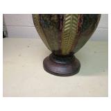 Art Deco Bronze Urn with Feather Motif