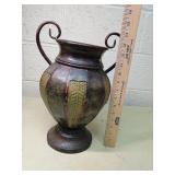 Art Deco Bronze Urn with Feather Motif