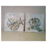 Coastal Seashell Canvas Art Set