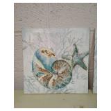 Coastal Seashell Canvas Art Set