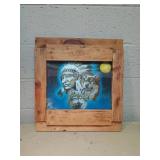 Native American Spirit Animal Wall Art in Rustic Wood Frame lenticular print