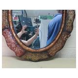 Ornate Decorative Wall Mirror with Embossed Frame