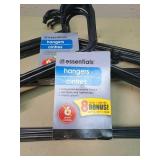 Essentials Black Plastic Clothes Hangers 8-Pack lot of 2