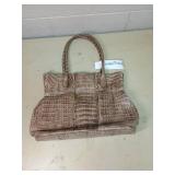 Francesca Miranda Crocodile Embossed Leather Handbag