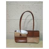 Two-Tone Brown Leather Shoulder Bag