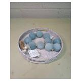 Lot of teal and white decor iteams