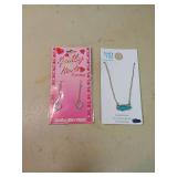 Time and Tru Turquoise Necklace and Heart Earrings Set