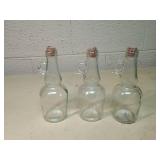 Set of 3 Clear Glass Syrup Bottles with Handles