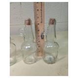 Set of 3 Clear Glass Syrup Bottles with Handles