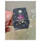 Blue Crystal Heart Pendant Necklace