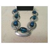 Paparazzi Blue Bead Silver Link Bracelet