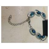 Paparazzi Blue Bead Silver Link Bracelet