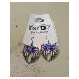 Patriotic American Flag Wing Earrings