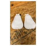 White Milk Glass Pear Dishes