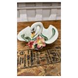 Fitz and Floyd Swan Dish with Flowers
