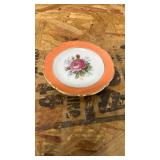 Japanese Coral Rim Floral Plate