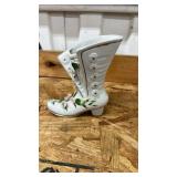 Decorative White Porcelain Victorian Boot Vase