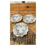 Japanese Floral Hand Painted Dessert Plates Set of 3