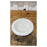 White Glass Bowl with Blue Trim