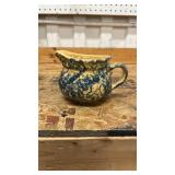 Blue and Tan Spongeware Gravy Server