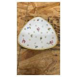 Hand Painted Trinket Dish with Gold Trim