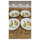 Ceramica Cuore Italian Pear Design Plates Set of 4