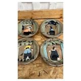 Hand Painted Folk Art Decorative Plates Set of 4, chip on 1 of them, see pics