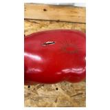 Red Piggy Bank, about 8 inches tall and 14 inches long