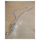 Red Crystal and Rhinestone Necklace Set with Matching Earrings