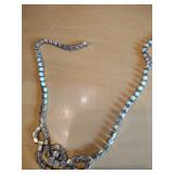 White Milk Glass Jewelry Set with Floral Design