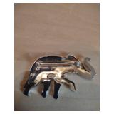 Decorative Turquoise Enamel Elephant Brooch