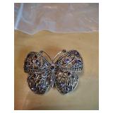 Purple Crystal Butterfly Brooch