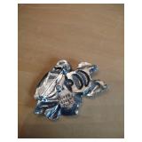 1982 Signed Pewter Rose Brooch