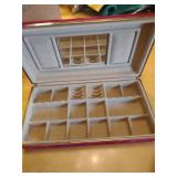 Burgundy Velvet Jewelry Box with Mirror