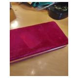 Burgundy Velvet Jewelry Box with Mirror