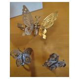 Gold and Silver Metal Butterfly Hair Clips Set