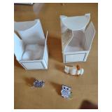 Avon Fashion Jewelry Pin Collection - Owl and Flower Basket