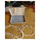 Multi-Strand Rice Pearl Necklace with Gold Clasp