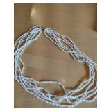 Multi-Strand Rice Pearl Necklace with Gold Clasp