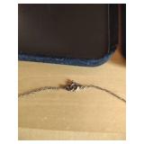 Art Deco Style Turquoise Glass Pendant Necklace