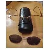 Oval Frame Copper-Tone Prescription Glasses with Case