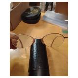 Oval Frame Copper-Tone Prescription Glasses with Case