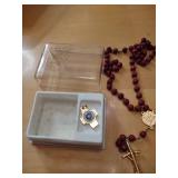Catholic Rosary with Medal and Original Box