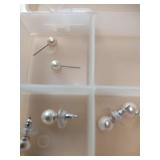 Pearl Stud Earrings Collection with Storage Case
