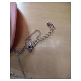 Western Style Pink Cowboy Hat and Turquoise Pendant Set