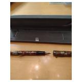 Handcrafted Marbled Red and Gold Fountain Pen