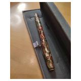 Handcrafted Marbled Red and Gold Fountain Pen