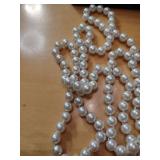 Long White Pearl Necklace