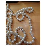 Long White Pearl Necklace