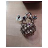 Decorative Flower Basket Brooch